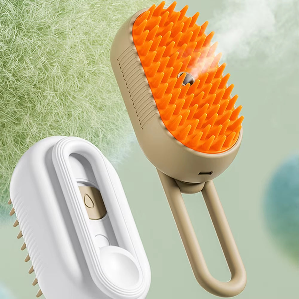 3-in-1 Electric Pet Grooming Brush with Steam Spray and Massage Functions for Dogs and Cats