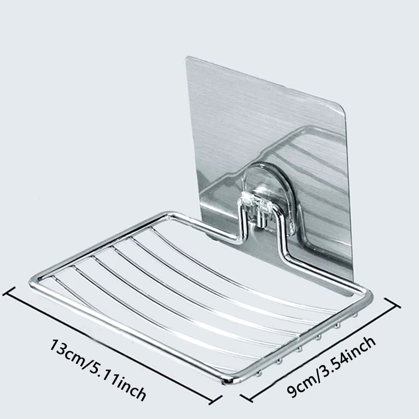 Wall-Mounted Stainless Steel Soap Rack with Drainage Shelf for Bathroom