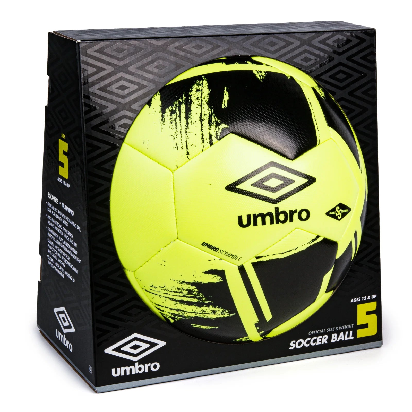 Scramble Size 5 Training Soccer Ball, Yellow and Black