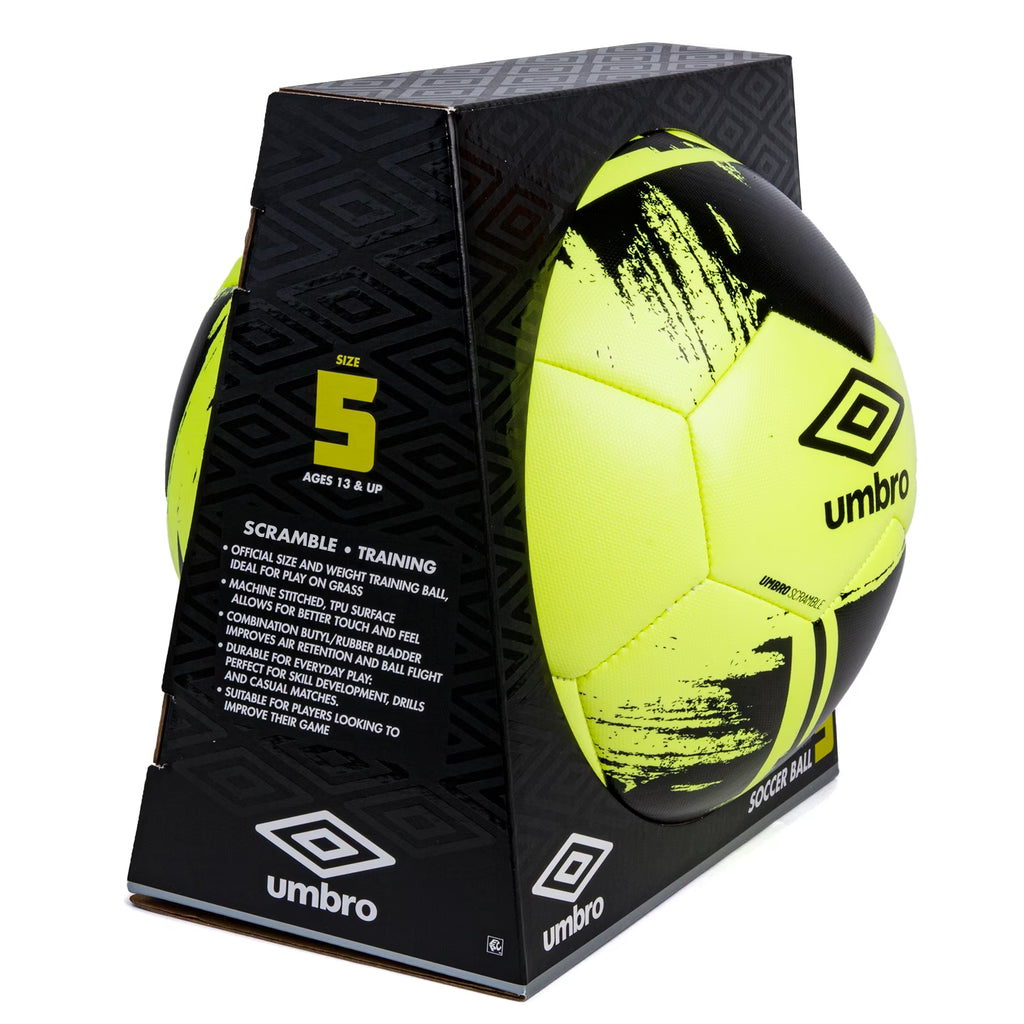 Scramble Size 5 Training Soccer Ball, Yellow and Black