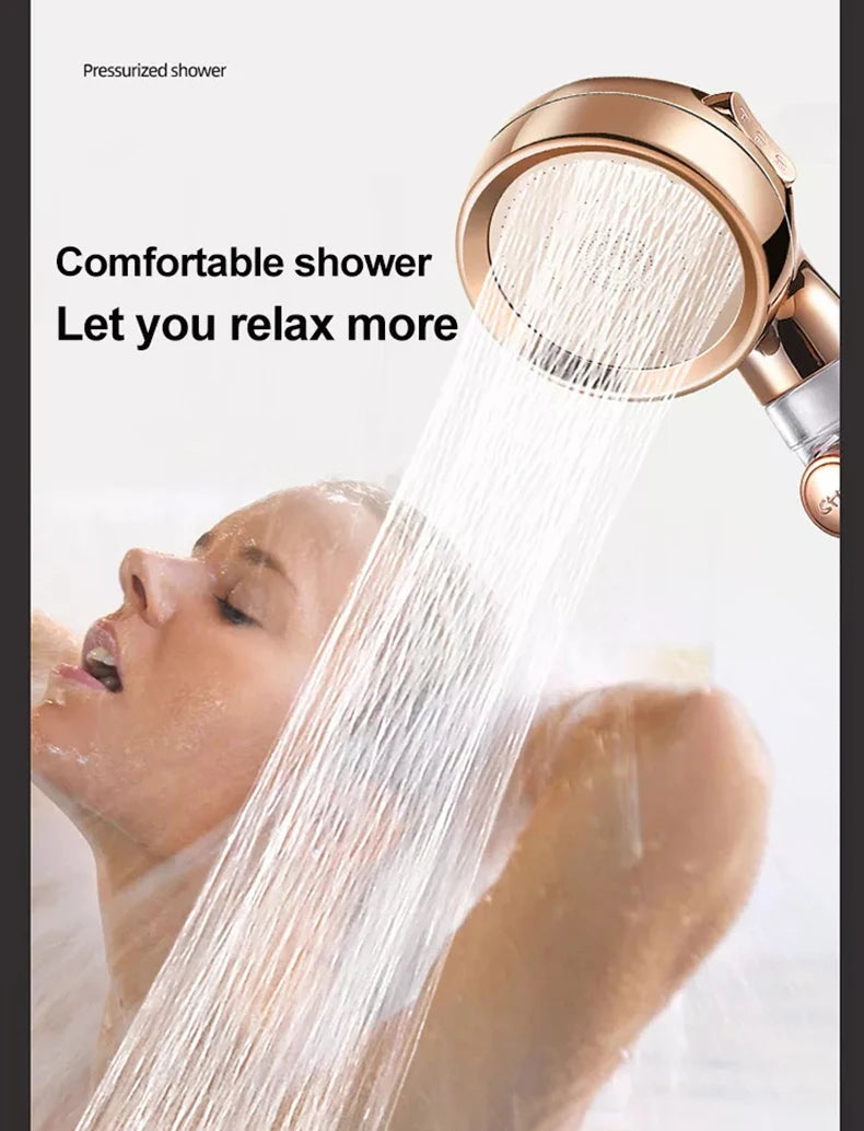 Turbocharged High Pressure Shower Head With 3 adjustable modes Rainfall Shower,Rainfall Spray For Bathroom Accessories