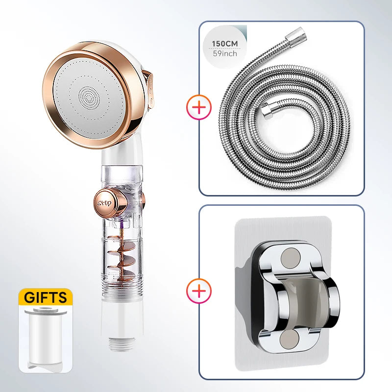 Turbocharged High Pressure Shower Head With 3 adjustable modes Rainfall Shower,Rainfall Spray For Bathroom Accessories