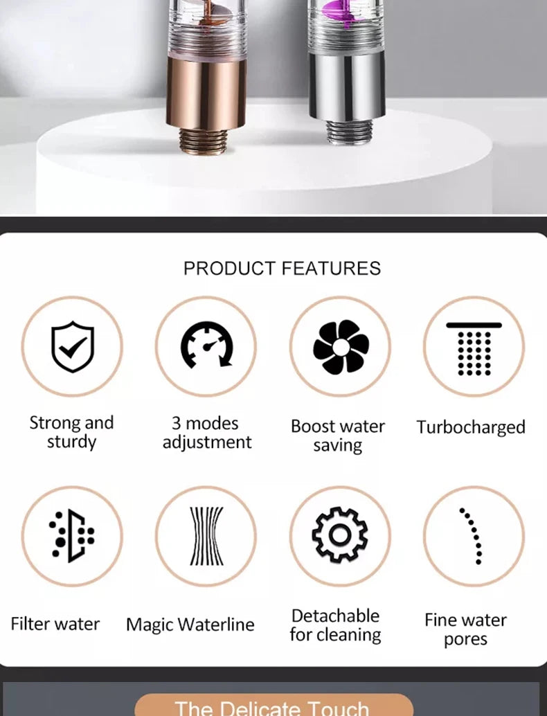 Turbocharged High Pressure Shower Head With 3 adjustable modes Rainfall Shower,Rainfall Spray For Bathroom Accessories