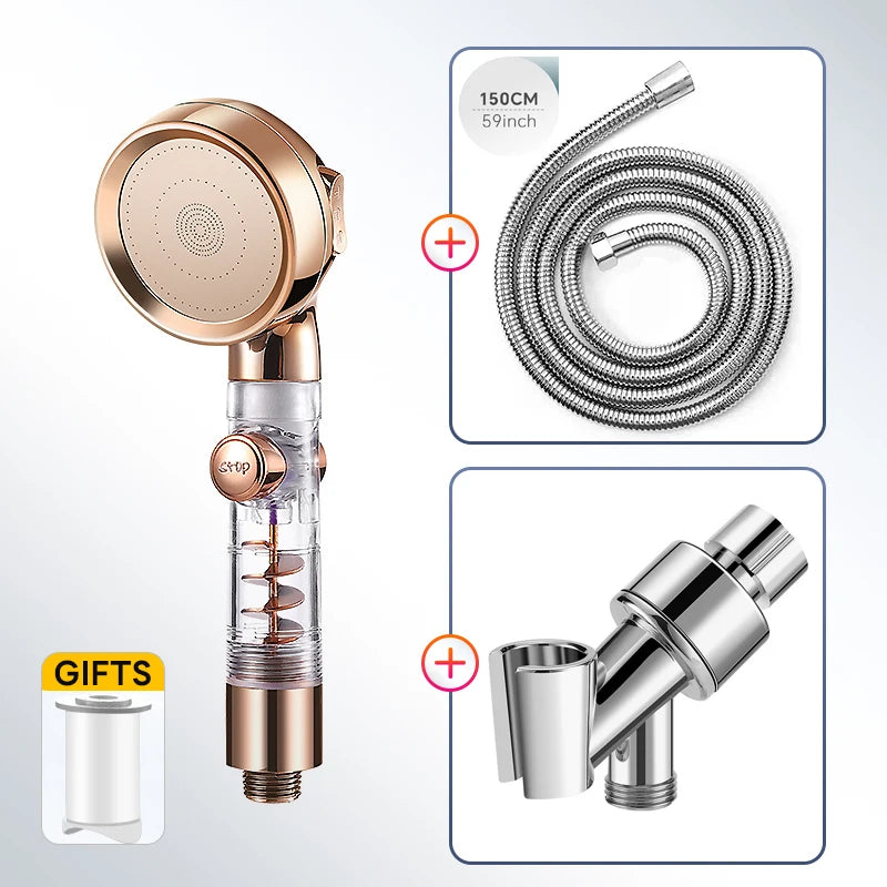 Turbocharged High Pressure Shower Head With 3 adjustable modes Rainfall Shower,Rainfall Spray For Bathroom Accessories