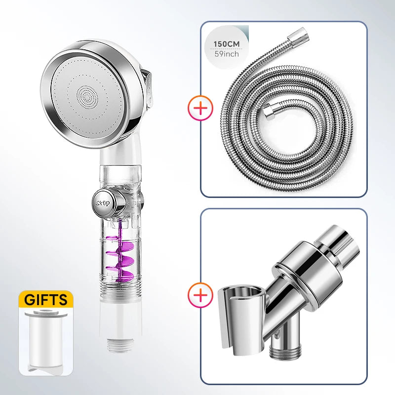 Turbocharged High Pressure Shower Head With 3 adjustable modes Rainfall Shower,Rainfall Spray For Bathroom Accessories
