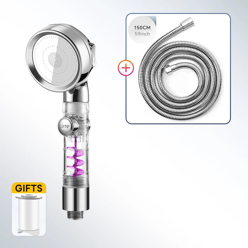 Turbocharged High Pressure Shower Head With 3 adjustable modes Rainfall Shower,Rainfall Spray For Bathroom Accessories