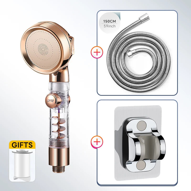 Turbocharged High Pressure Shower Head With 3 adjustable modes Rainfall Shower,Rainfall Spray For Bathroom Accessories