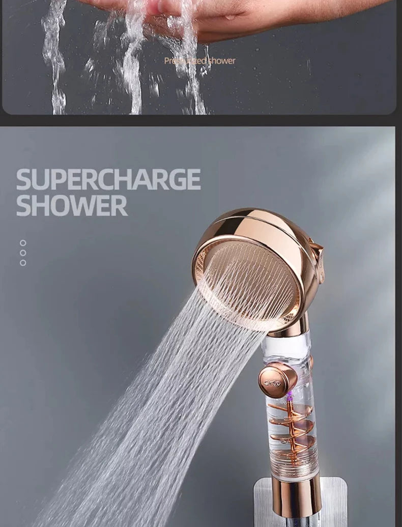 Turbocharged High Pressure Shower Head With 3 adjustable modes Rainfall Shower,Rainfall Spray For Bathroom Accessories