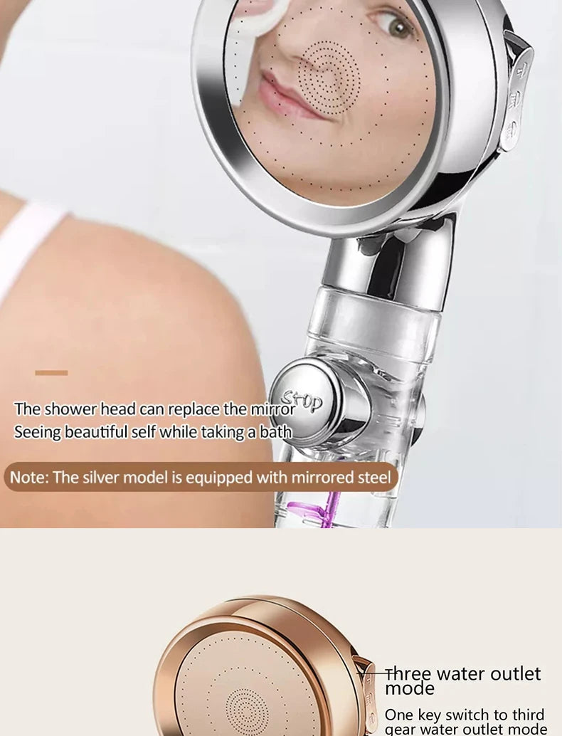 Turbocharged High Pressure Shower Head With 3 adjustable modes Rainfall Shower,Rainfall Spray For Bathroom Accessories