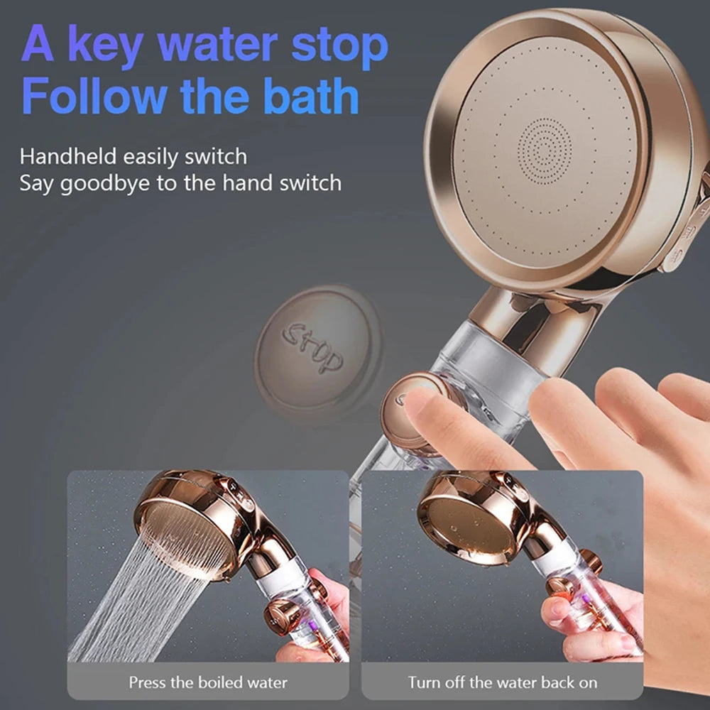 Turbocharged High Pressure Shower Head With 3 adjustable modes Rainfall Shower,Rainfall Spray For Bathroom Accessories