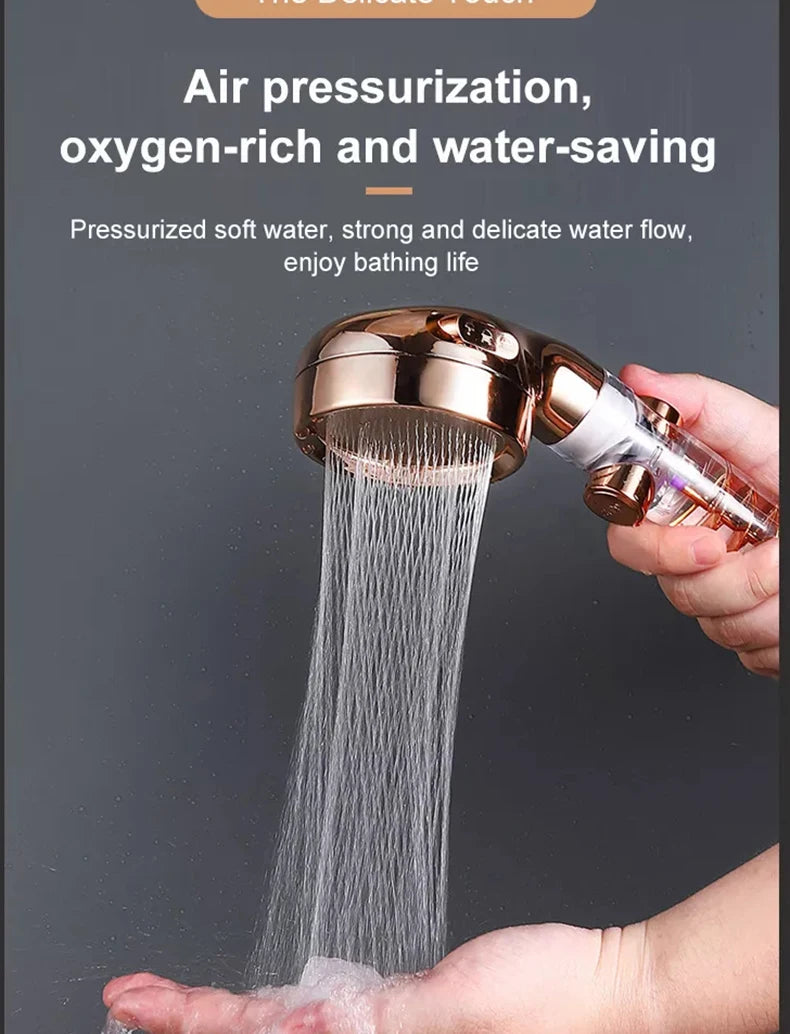 Turbocharged High Pressure Shower Head With 3 adjustable modes Rainfall Shower,Rainfall Spray For Bathroom Accessories