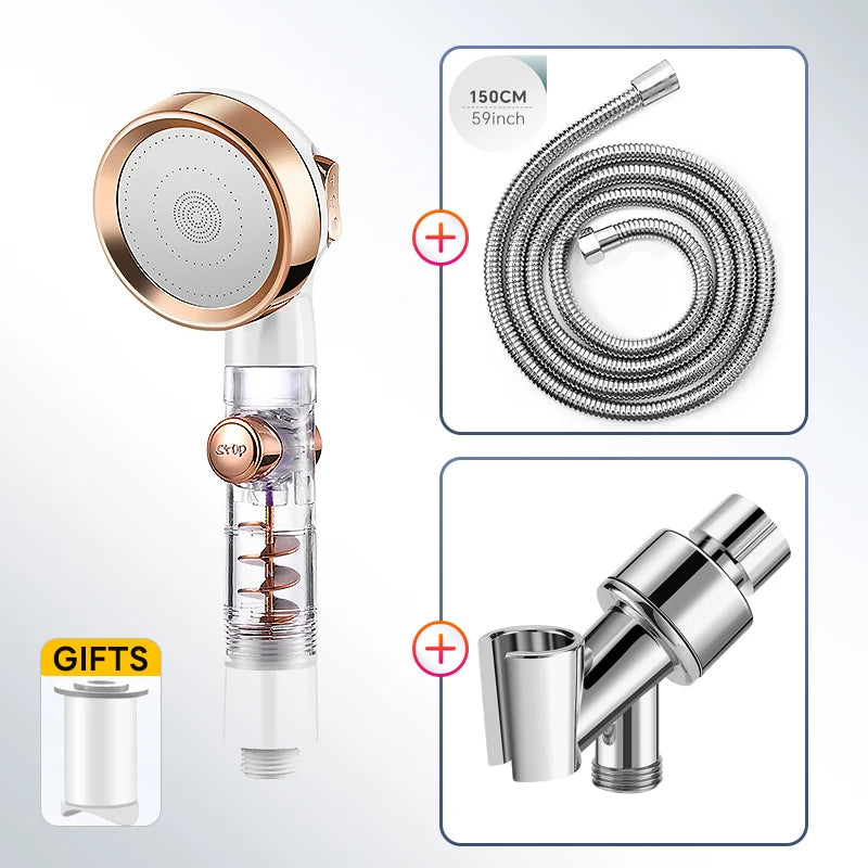 Turbocharged High Pressure Shower Head With 3 adjustable modes Rainfall Shower,Rainfall Spray For Bathroom Accessories