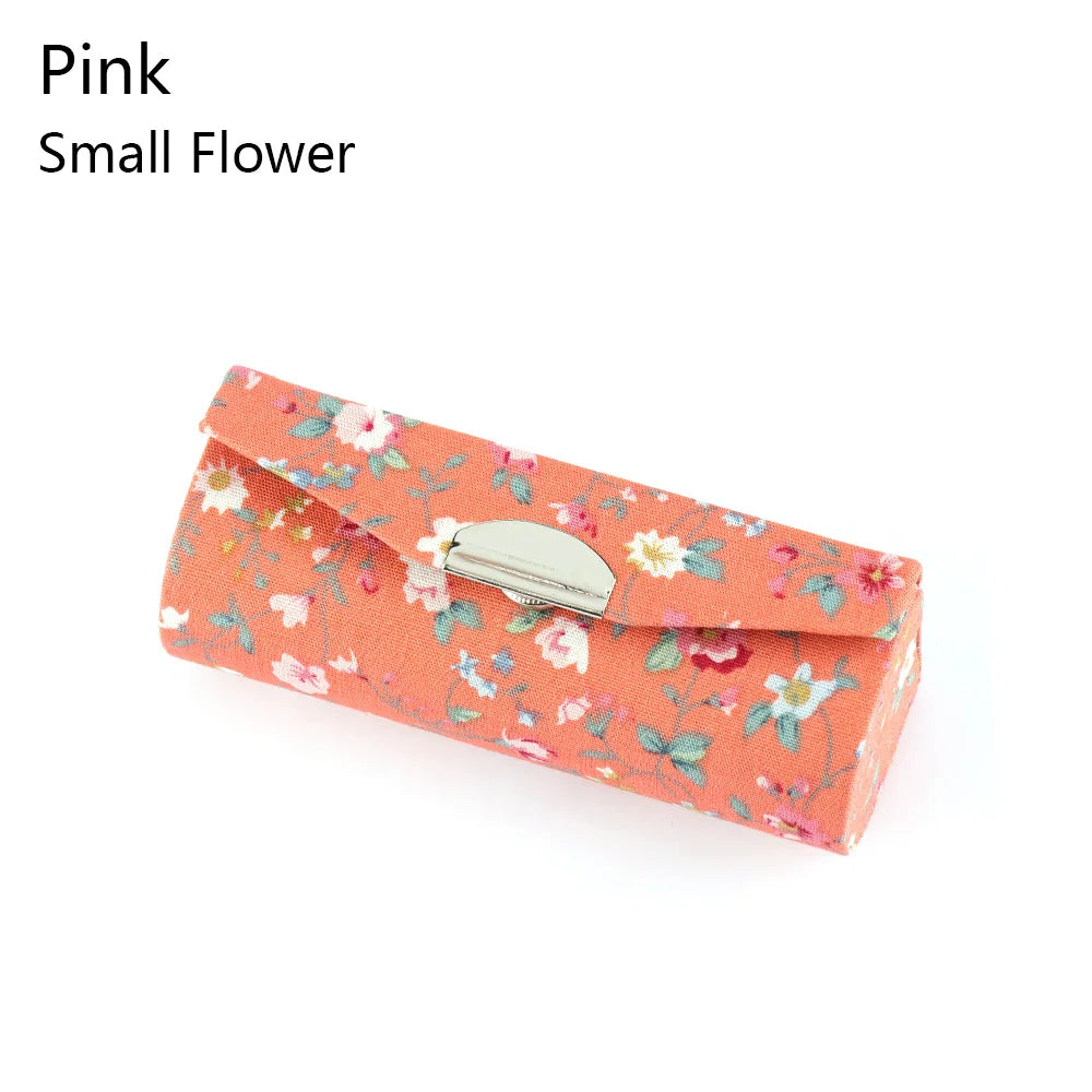 Retro Embroidered Flower Lipstick Case Mirror Packaging Lip Gloss Box Lipstick Holder Jewelry Makeup Storage Women Grils Gift