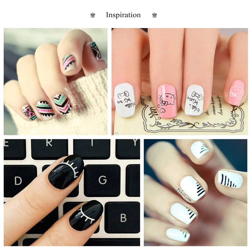 LINMANDA 3 Pcs Nails Art Liner Brushes Nails Painting Brush Nails Art Brushes Nails Art Drawing Pen Manicure Tool For Salons