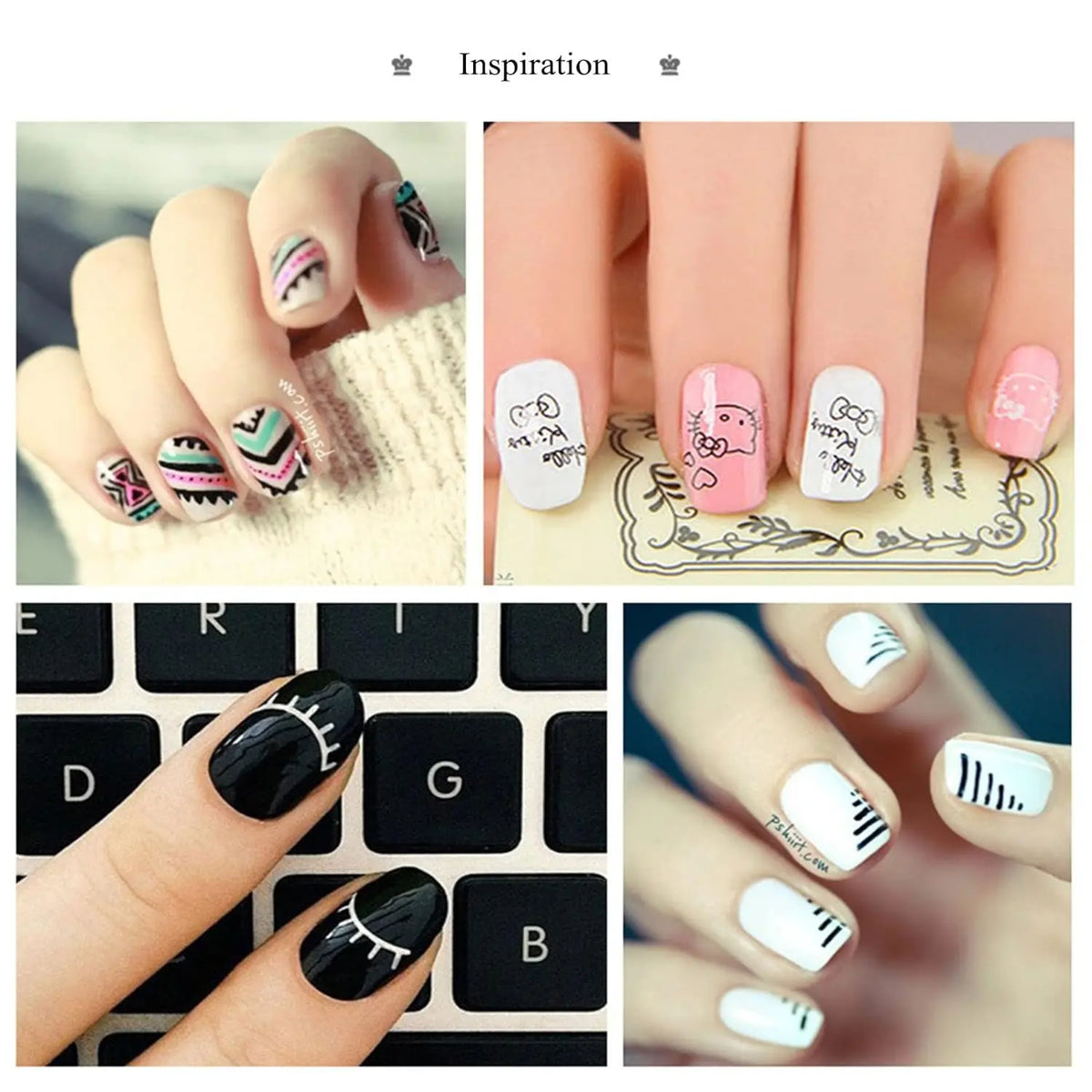 LINMANDA 3 Pcs Nails Art Liner Brushes Nails Painting Brush Nails Art Brushes Nails Art Drawing Pen Manicure Tool For Salons