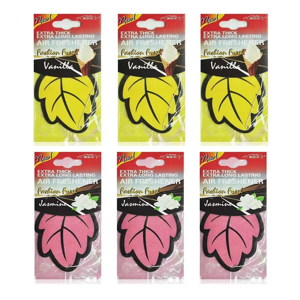3/6/10Pcs Car Air Freshener Natural ScentedTea Paper Auto Hanging Vanilla Perfume Fragrance Leaf Shape Car Accessories Indoor