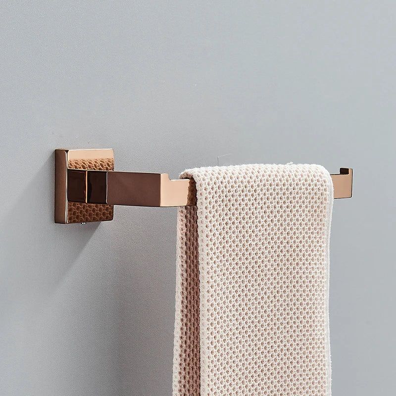 Rose Golden Accessories Set Wall-mounted Stainless Steel Clothes Hook Toilet Paper Holder Towel Bar Bathroom Hardware