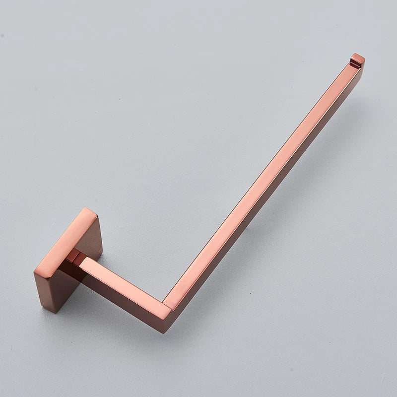 Rose Golden Accessories Set Wall-mounted Stainless Steel Clothes Hook Toilet Paper Holder Towel Bar Bathroom Hardware
