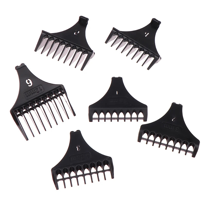 6Pcs/set Professional Hair Trimmer Limit Comb Universal Guards For T9 1.5/3/4.5/6/9/12 Mm Hairdresser Hair Cutting Guide Barber