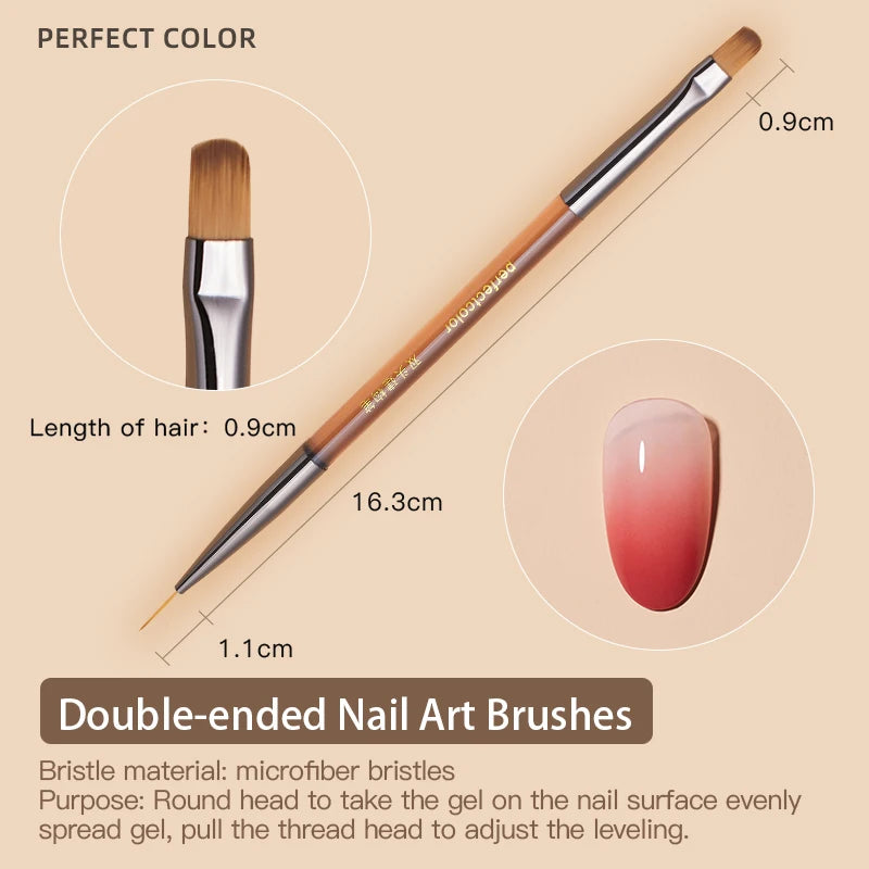 PERFECT COLOR  4-in-1 Builder Nail Gel,20g 12 Colors Rubber Base Gel Polish,Extension for DIY Salon Girls Home,Nail Art Brushes