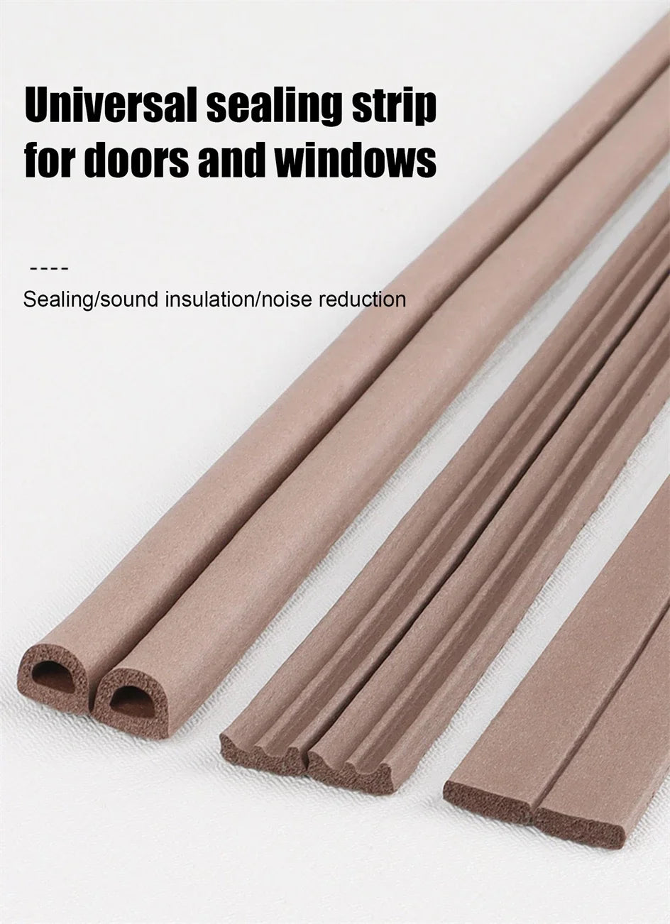 5m/10m Weather Stripping Door Seal Strip Type D Self-adhesive Draft Stopper Tape Window Insulation Noise Rubber Sealing Strip