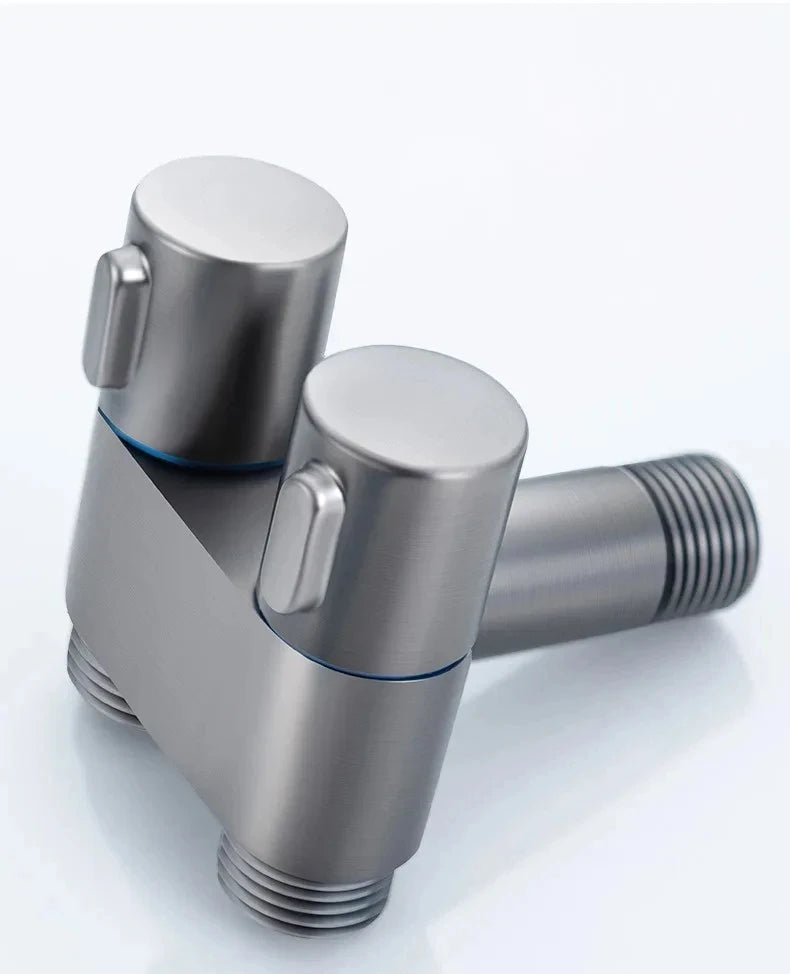 Toilet cleaning gun set one inlet and two outlet angle valve booster gun bathroom accessories faucet extender