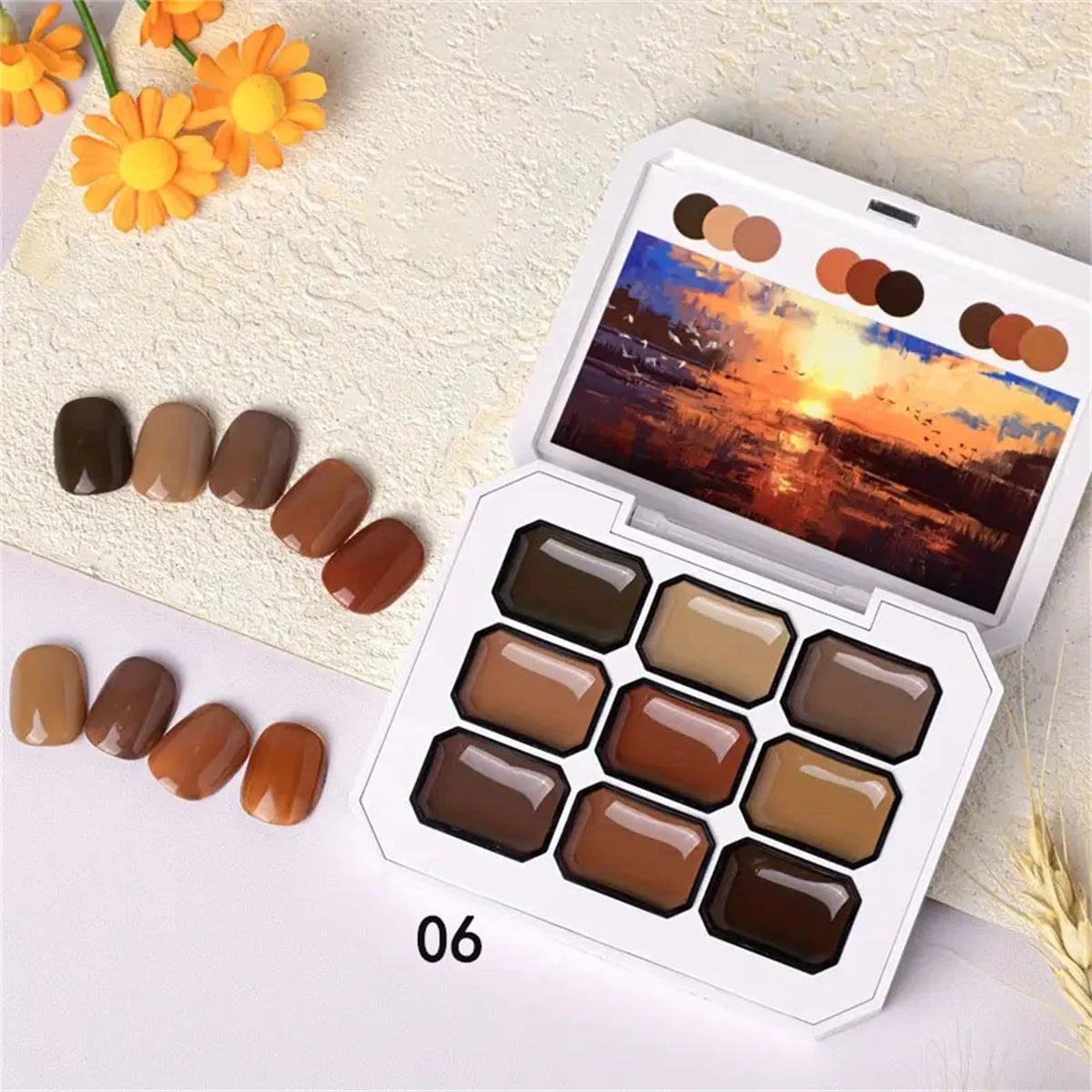 1pc Solid Gel Patting Nail Art Painting Gel Maillard Green Brown Nail Polish Gel Nail French Style Creation Halloween INS Y2K