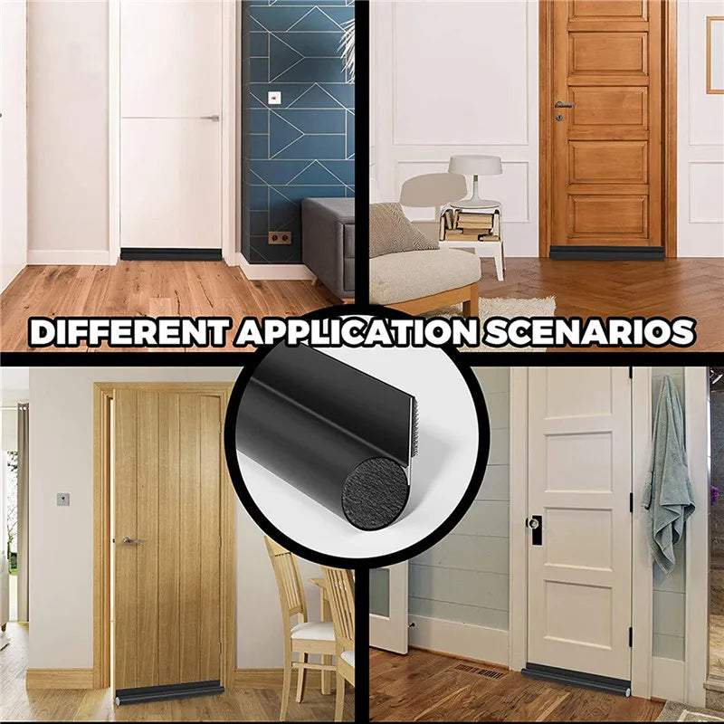 Adjustable Door Bottom Seal Strip Weather Strip Under Door Draft Stopper Thicker Anti-Cold Gap Blocker Sealing Weather Strip