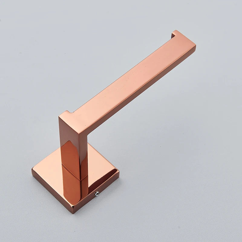 Rose Golden Accessories Set Wall-mounted Stainless Steel Clothes Hook Toilet Paper Holder Towel Bar Bathroom Hardware