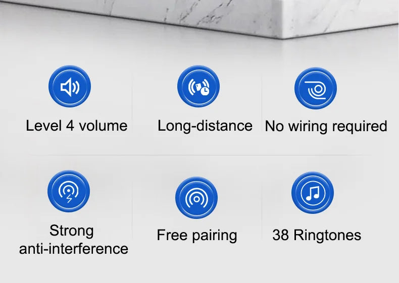 Outdoor Waterproof Long-Distance Self Powered Wireless Doorbell Without Battery Household RF433 Kinetic Door Bell