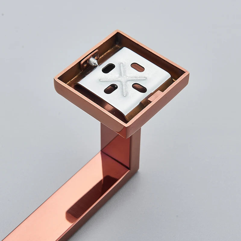 Rose Golden Accessories Set Wall-mounted Stainless Steel Clothes Hook Toilet Paper Holder Towel Bar Bathroom Hardware