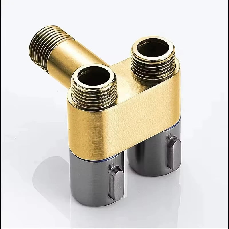 Toilet cleaning gun set one inlet and two outlet angle valve booster gun bathroom accessories faucet extender