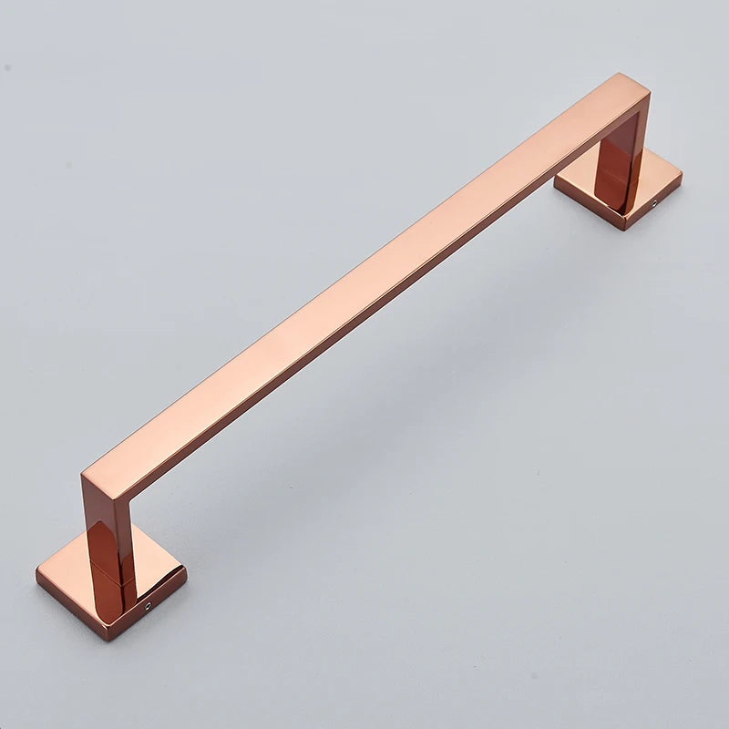 Rose Golden Accessories Set Wall-mounted Stainless Steel Clothes Hook Toilet Paper Holder Towel Bar Bathroom Hardware