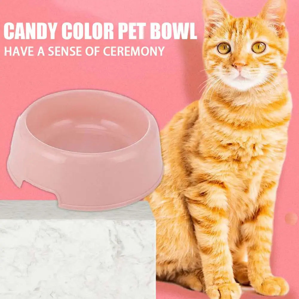 Pet Supplies Candy Colored Plastic Dog Bowl Cat Bowl Pet Cat Tableware Single Small