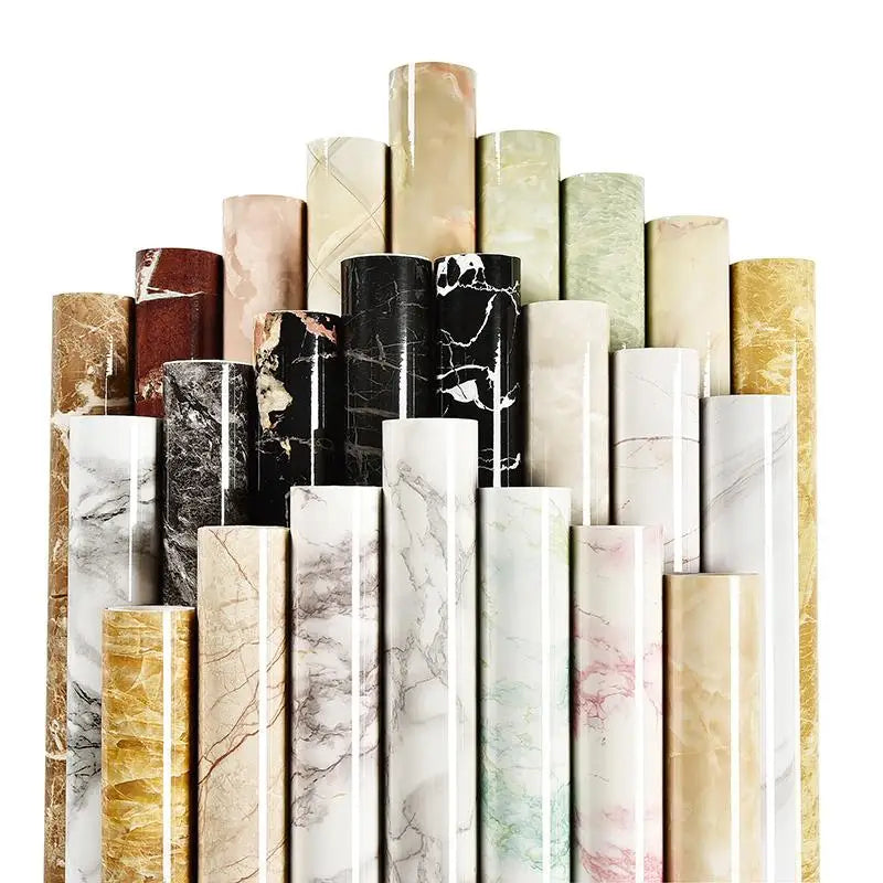 60cm Kitchen oil sticker self-adhesive marble pattern waterproof cabinet stove countertop wallpaper desktop bathroom renovation