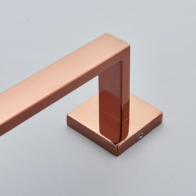 Rose Golden Accessories Set Wall-mounted Stainless Steel Clothes Hook Toilet Paper Holder Towel Bar Bathroom Hardware