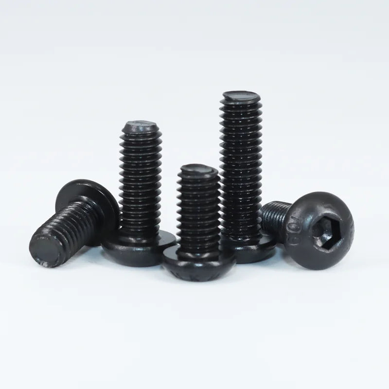2510 to 142 Round Hex Cap Screw Kit M2 M2.5 M3 M4 M5 M6 Black 10.9 Grade Socket Button Head Allen Drive Machine Screws Bolt ISO7
