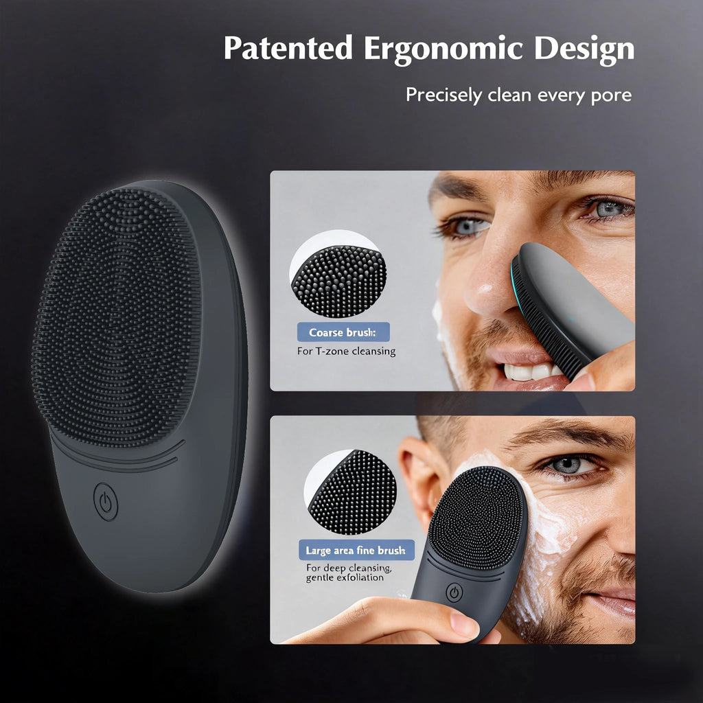 Electric Soft Silicone Facial Cleansing Brush, Cleaning Brush, Sonic Vibration to Remove Makeup, Deep Cleaning.