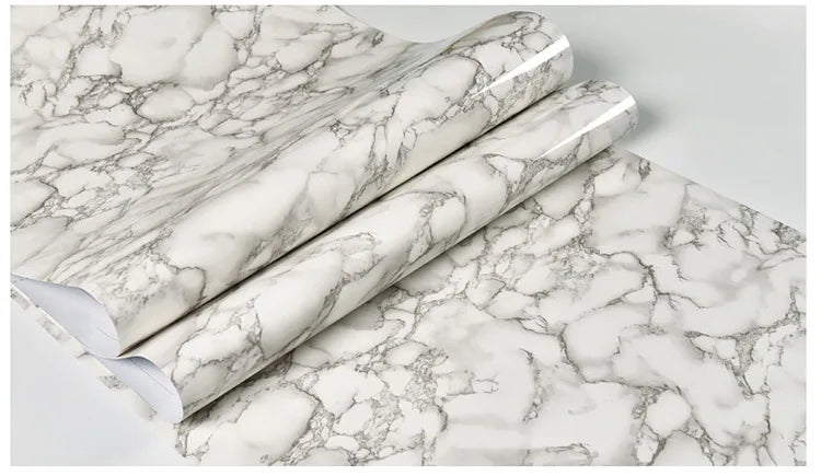 60cm Kitchen oil sticker self-adhesive marble pattern waterproof cabinet stove countertop wallpaper desktop bathroom renovation