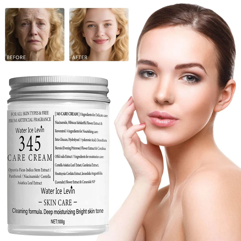 345 Series Skincare Products Eye Cream & Serum & Face Cream Set Effective Lifting Hydrates And Moisturizes, Repairs Dark Circles