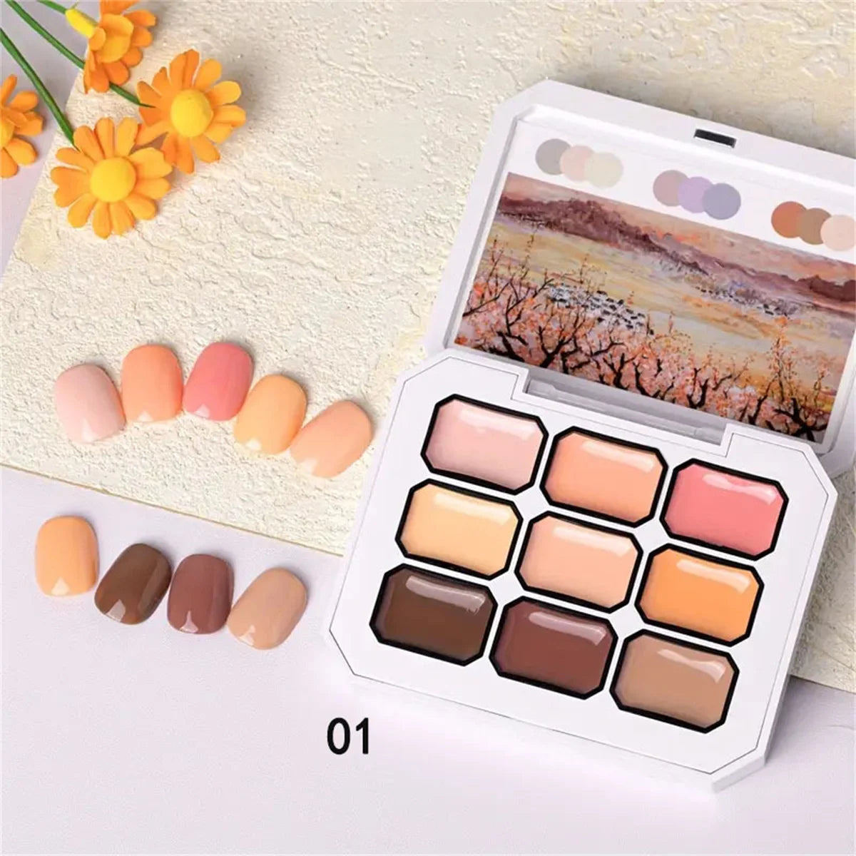 1pc Solid Gel Patting Nail Art Painting Gel Maillard Green Brown Nail Polish Gel Nail French Style Creation Halloween INS Y2K