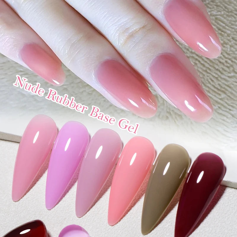 Mtssii 7ml Nude Rubber Base Gel Jelly Pink Transparent Color Gel Nail Polish Nail 2 In 1 Function Art Gel Varnish Soak Off Nails
