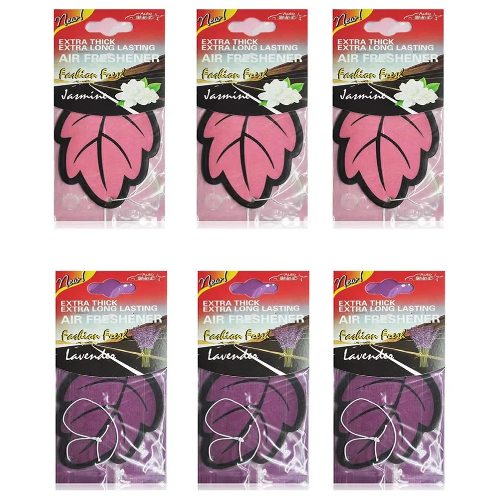3/6/10Pcs Car Air Freshener Natural ScentedTea Paper Auto Hanging Vanilla Perfume Fragrance Leaf Shape Car Accessories Indoor