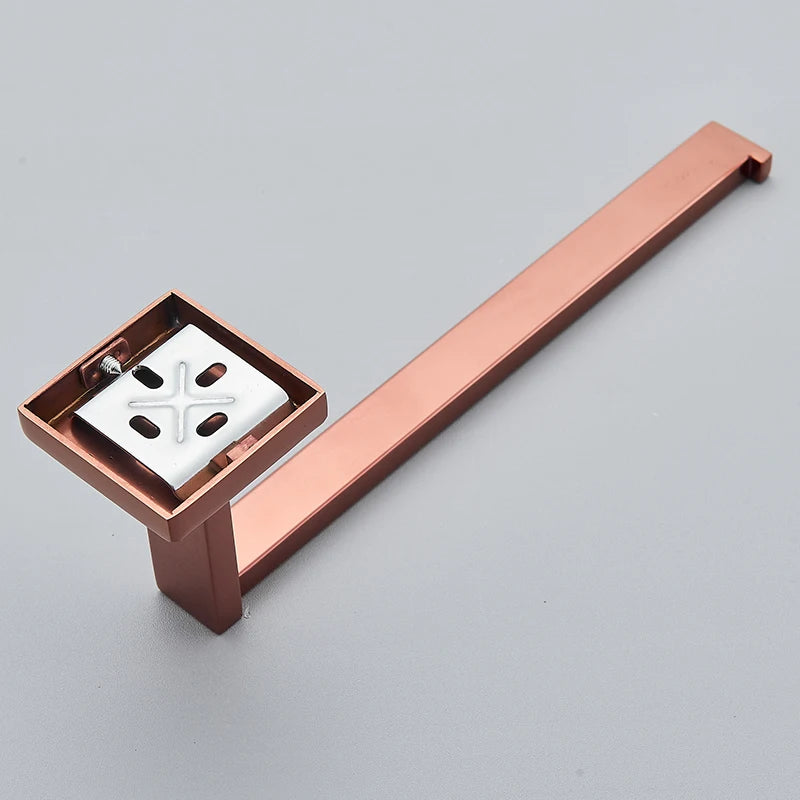 Rose Golden Accessories Set Wall-mounted Stainless Steel Clothes Hook Toilet Paper Holder Towel Bar Bathroom Hardware