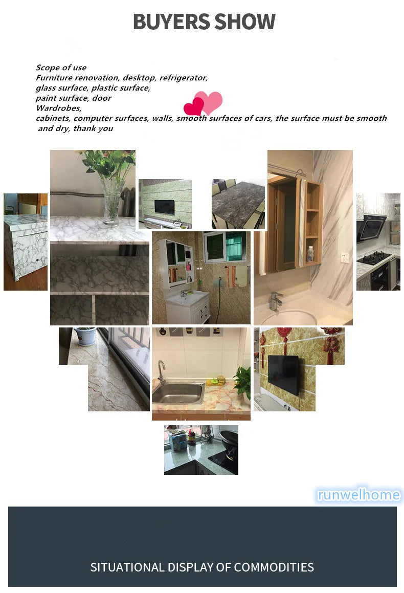 60cm Kitchen oil sticker self-adhesive marble pattern waterproof cabinet stove countertop wallpaper desktop bathroom renovation