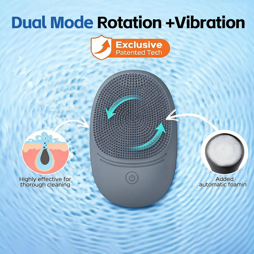 Electric Soft Silicone Facial Cleansing Brush, Cleaning Brush, Sonic Vibration to Remove Makeup, Deep Cleaning.