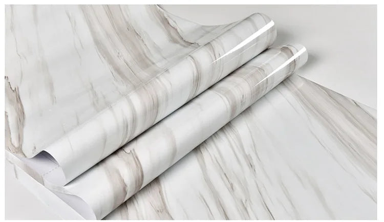 60cm Kitchen oil sticker self-adhesive marble pattern waterproof cabinet stove countertop wallpaper desktop bathroom renovation