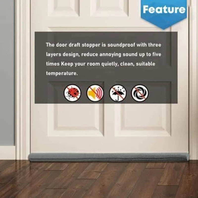 Adjustable Door Bottom Seal Strip Weather Strip Under Door Draft Stopper Thicker Anti-Cold Gap Blocker Sealing Weather Strip