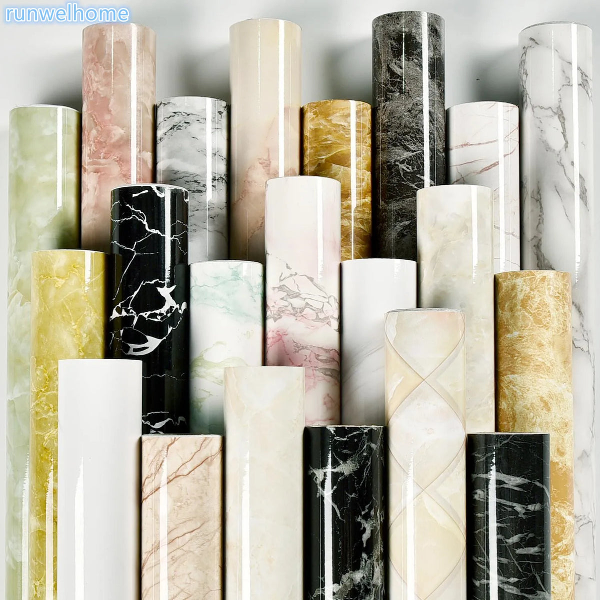 60cm Kitchen oil sticker self-adhesive marble pattern waterproof cabinet stove countertop wallpaper desktop bathroom renovation