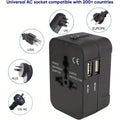 Dual USB Ports Universal Travel Adapter UK to EU Plug Adapter Wall Charger AC Power Converter World for USA EU UK AUS